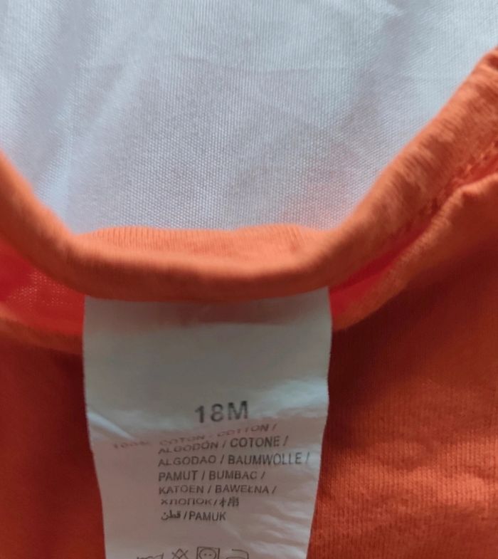 T-shirt manches longues orange 🧸 Taille 18 mois - photo numéro 5