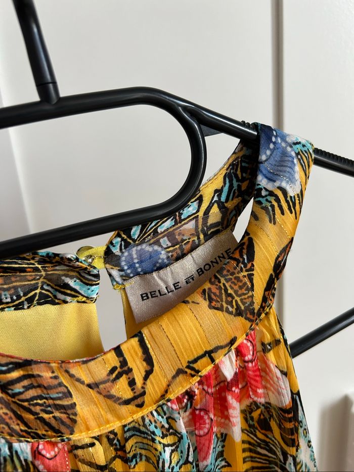 Robe jaune fleuries d’été Évasée Belle et Bonne Tailles M-L - photo numéro 5