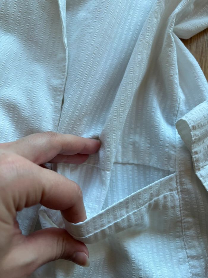 Veste blazer légère vintage blanc cassé crème coton/lin – taille M/38 80s 90s femme - photo numéro 3