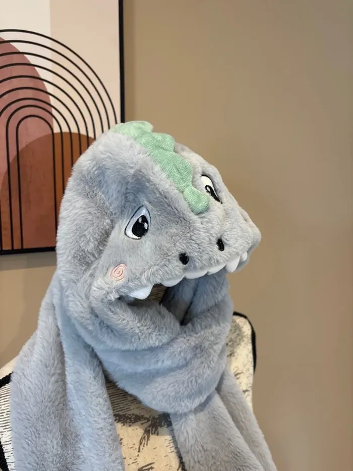 Bonnet écharpe gant 3 en 1 dinosaure - photo numéro 5