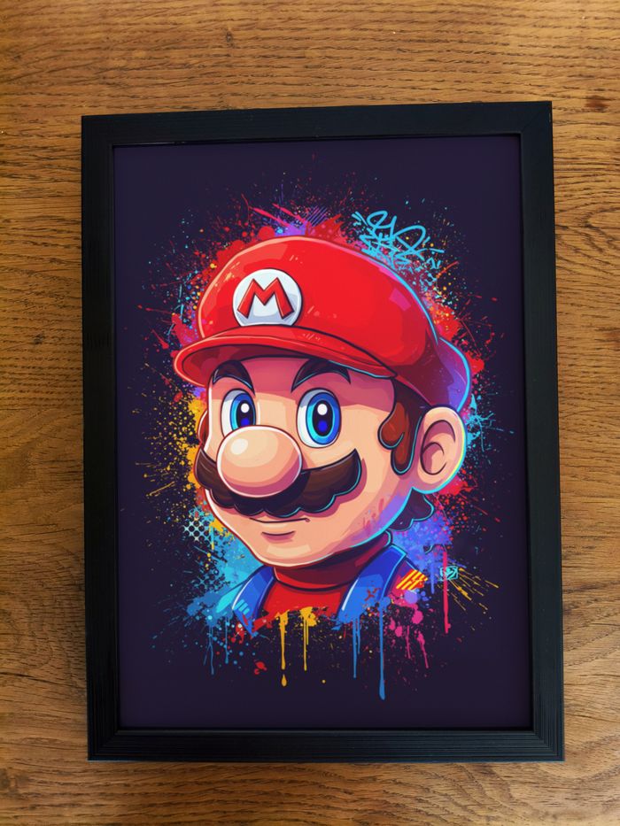 Affiche poster A4 (21×29,7 cm) Mario Nintendo art mural street art coloré déco chambre gamer - photo numéro 3