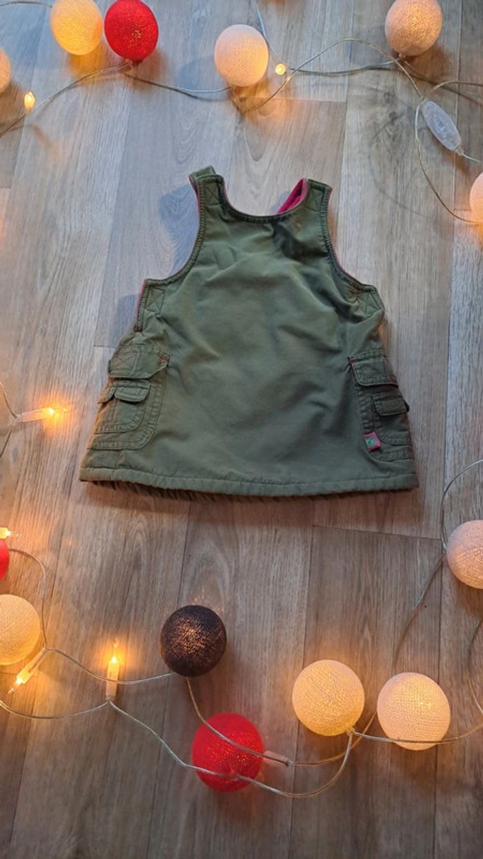 Robe kaki polaire rose Cadet Rousselle taille 3 mois - photo numéro 2