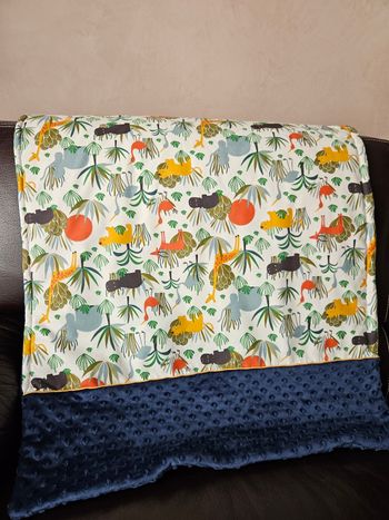 Couverture bébé savane bleu