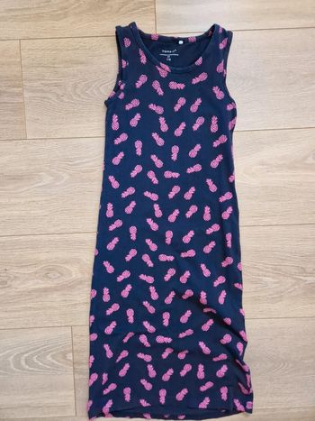 Robe longu sans manches été fille name it bleu marine ananas 116 cm