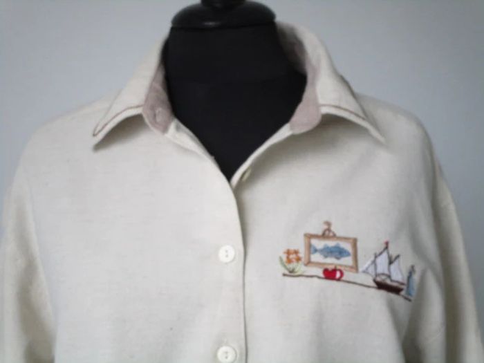 Chemise beige vintage étagère marin 44 TBE - photo numéro 3