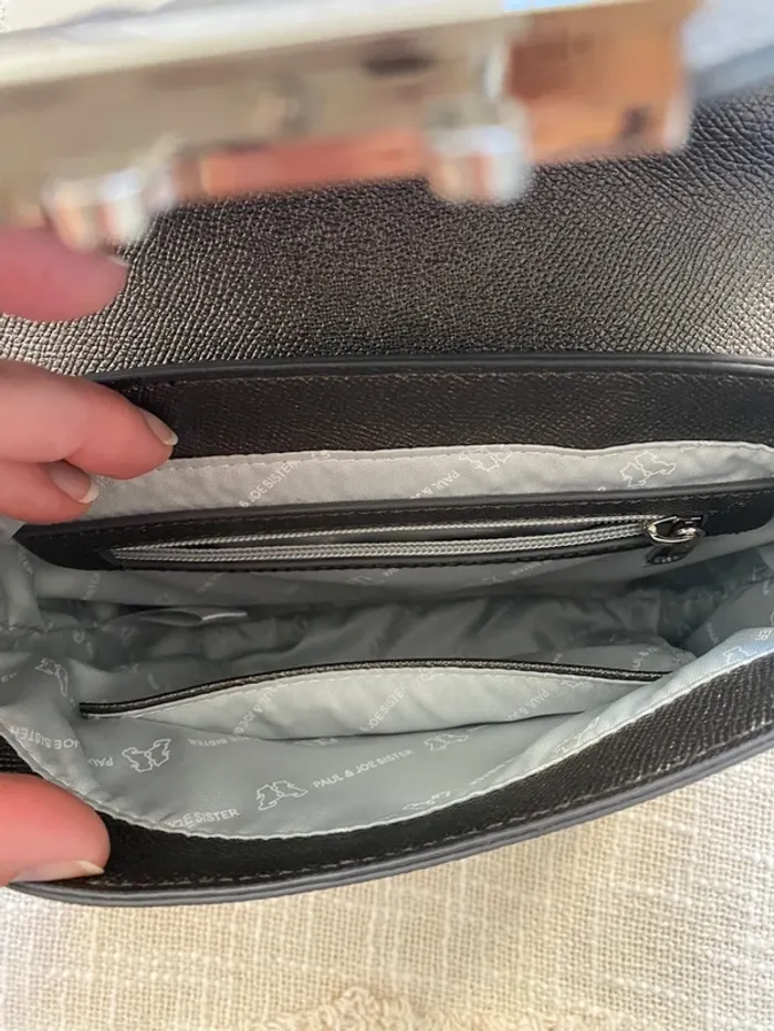 Sac bandoulière gris argenté paul&joe sister - photo numéro 5