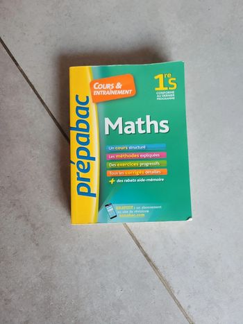 Livre préparation maths 1 er S cours et entraînement