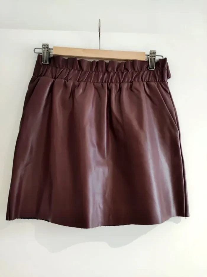 Jupe élastique + nœud - 36 - aubergine - photo numéro 3