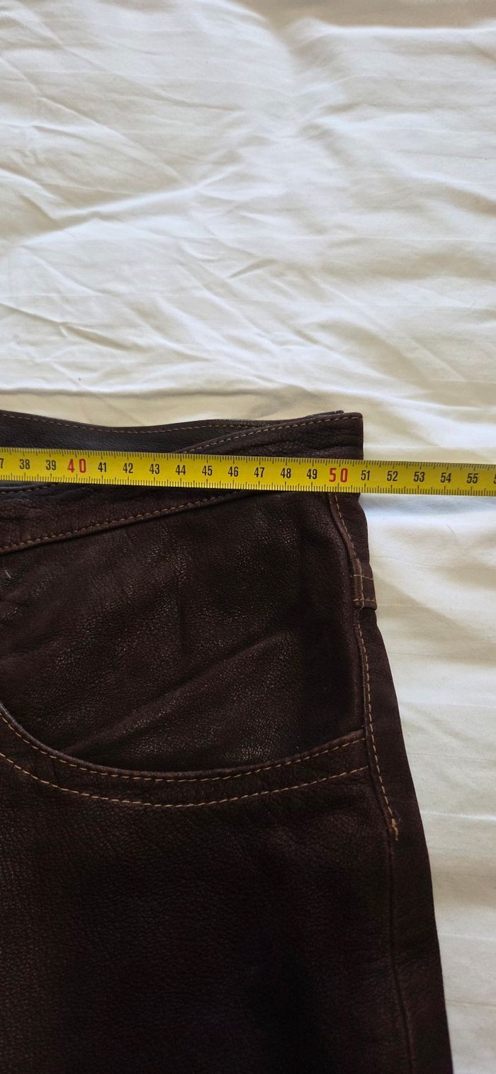 Jean cuir marron T.50 - photo numéro 5