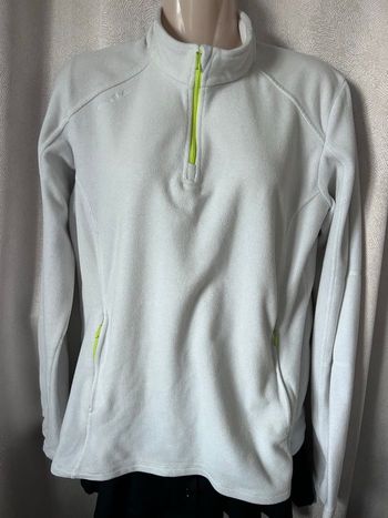 Pull polaire stratermic blanc broderie jaune XL Decathlon