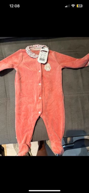 Pyjama velours ouverture avant