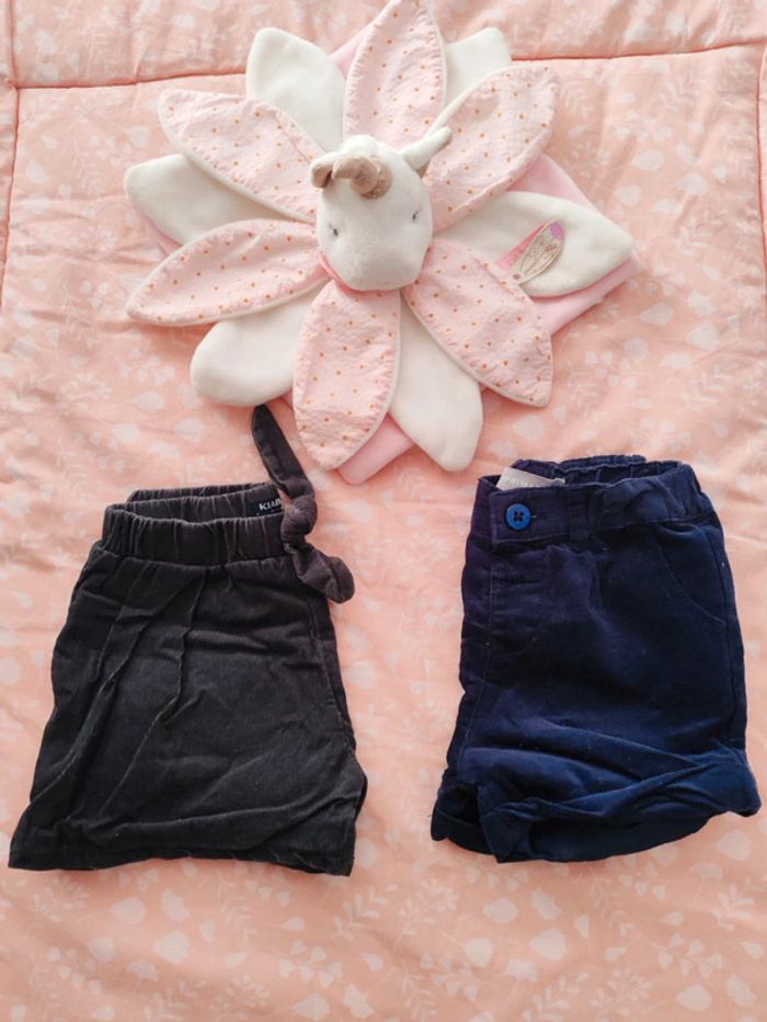 Short velours bébé fille (lot de 2) 12 mois - photo numéro 2