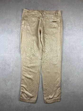 Pantalon Roberto Cavalli fluide motifs reptile - Luxury Italy Patterned Pants | doré - M | #434