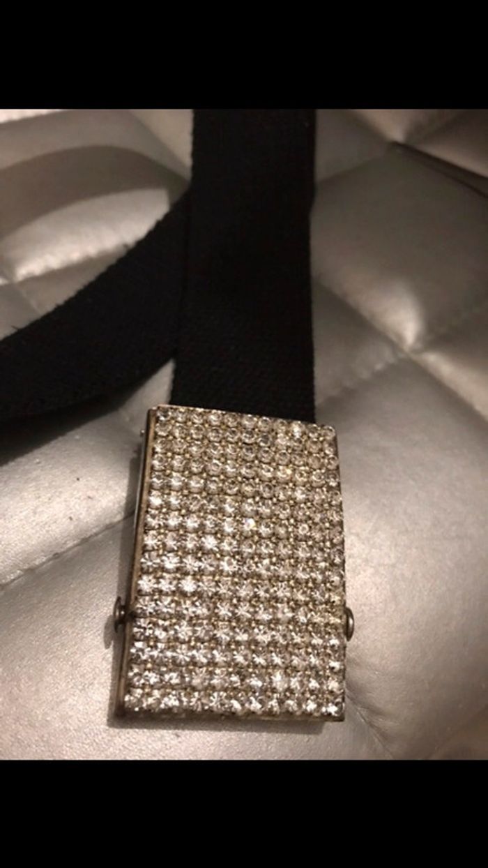 Ceinture noire strass