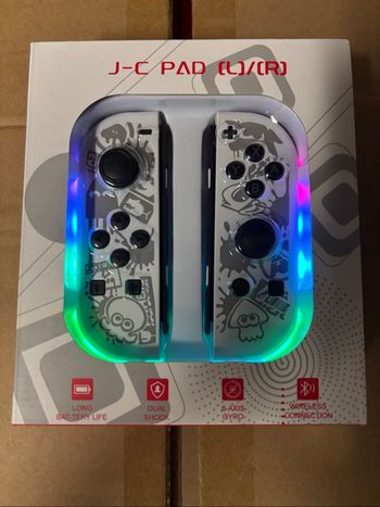 🎮 Manette Switch - Joy-Con Gris Style Splatoon Compatibles Toutes Consoles ! ⚫🖤✨