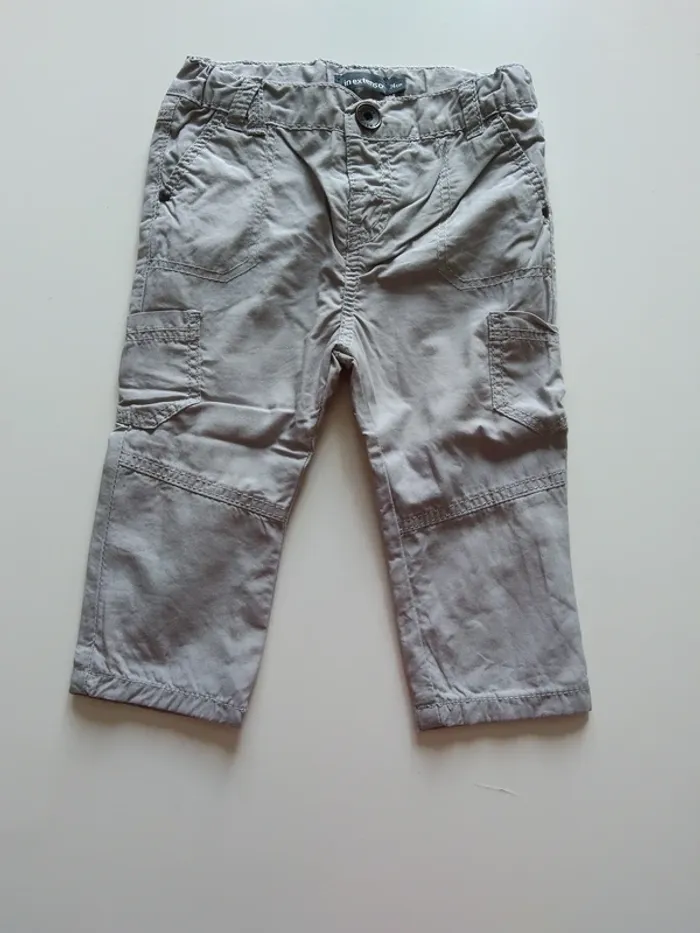 pantalon gris taille élastiquée in extenso garcon 12 mois