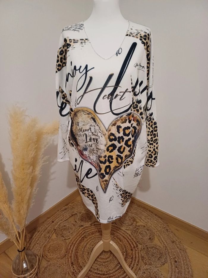 Robe blanche chaude toute douce neuve Pomelo taille L/XL 40/42 - photo numéro 2