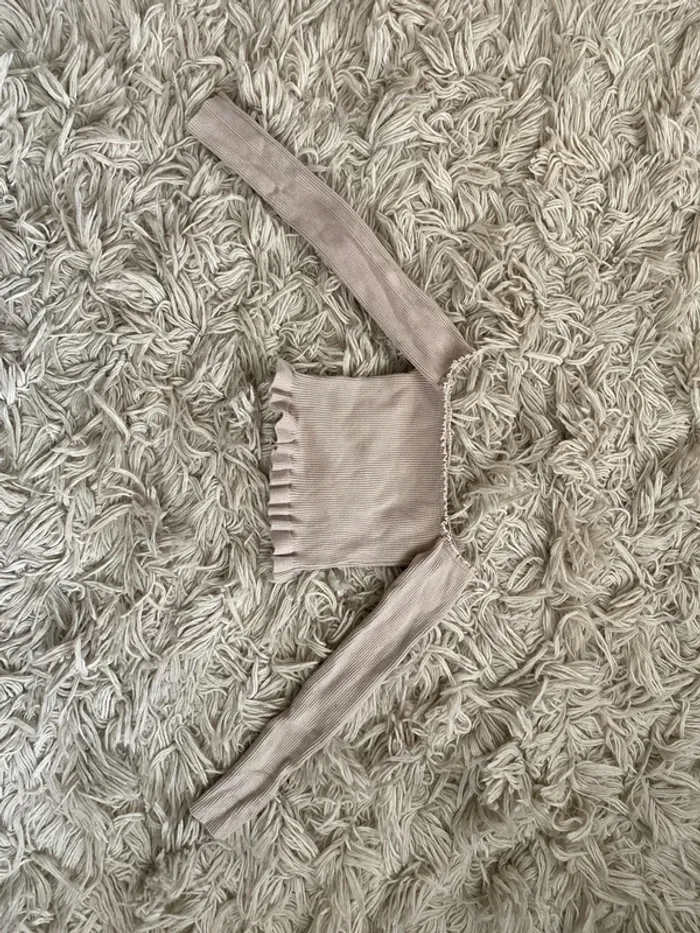 Crop-top beige Taille Unique