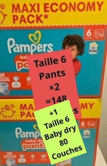 Couches pampers taille 6