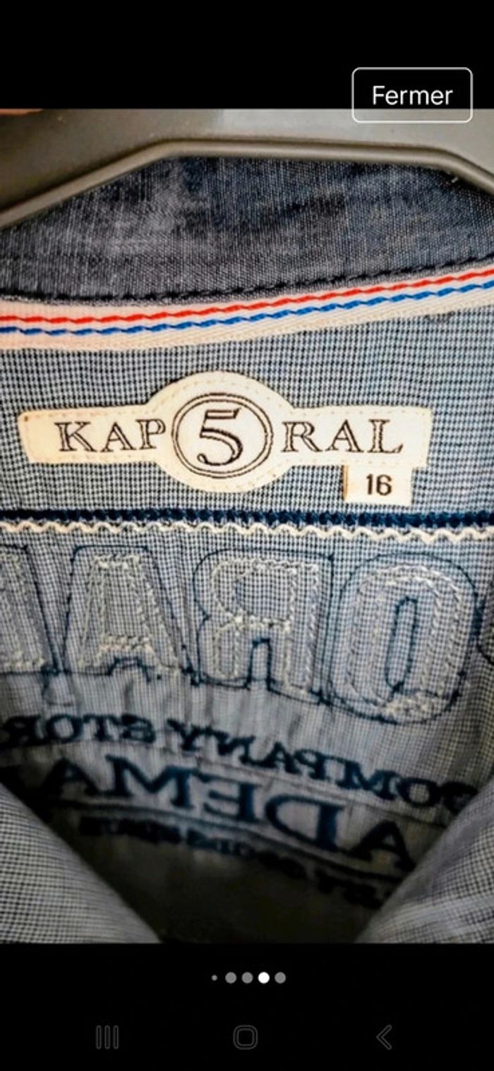Chemise mixte bleue avec motif au dos. Kaporal. S36FR. 40IT 🥰 - photo numéro 6