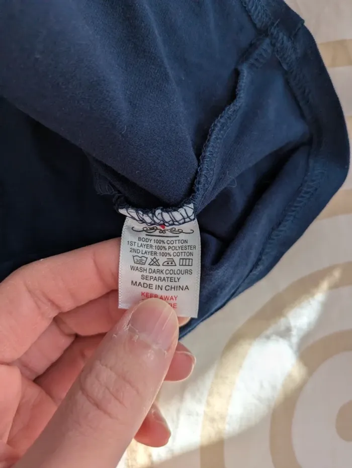 Robe Tunique Bleu Marine & Manches Arc-en-ciel - 3-4 Ans (104 cm) - Coton - photo numéro 3