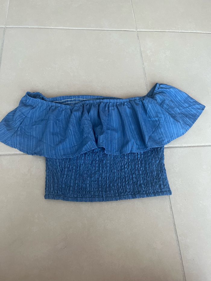 Crop top bleu