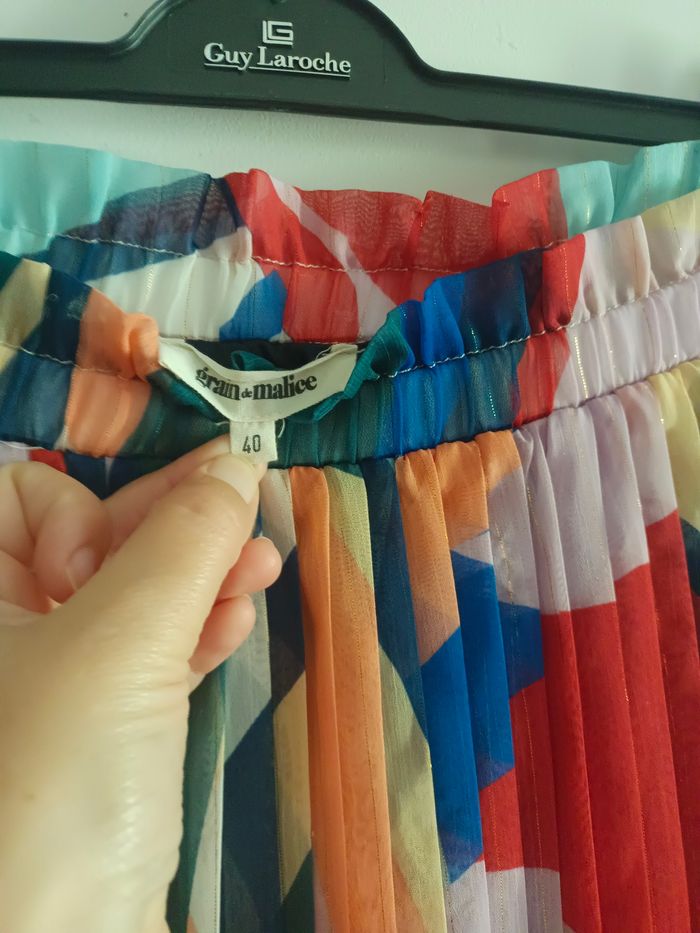 Jupe plissée multicolore - photo numéro 2