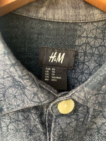 Chemise H&M bleu gris à motif