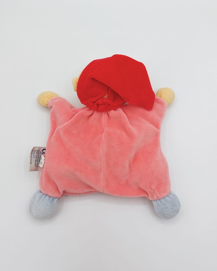 Doudou semi plat NATTOU Babette fille lutin grelot NATTOU rose bleu rouge fleurs - photo numéro 2