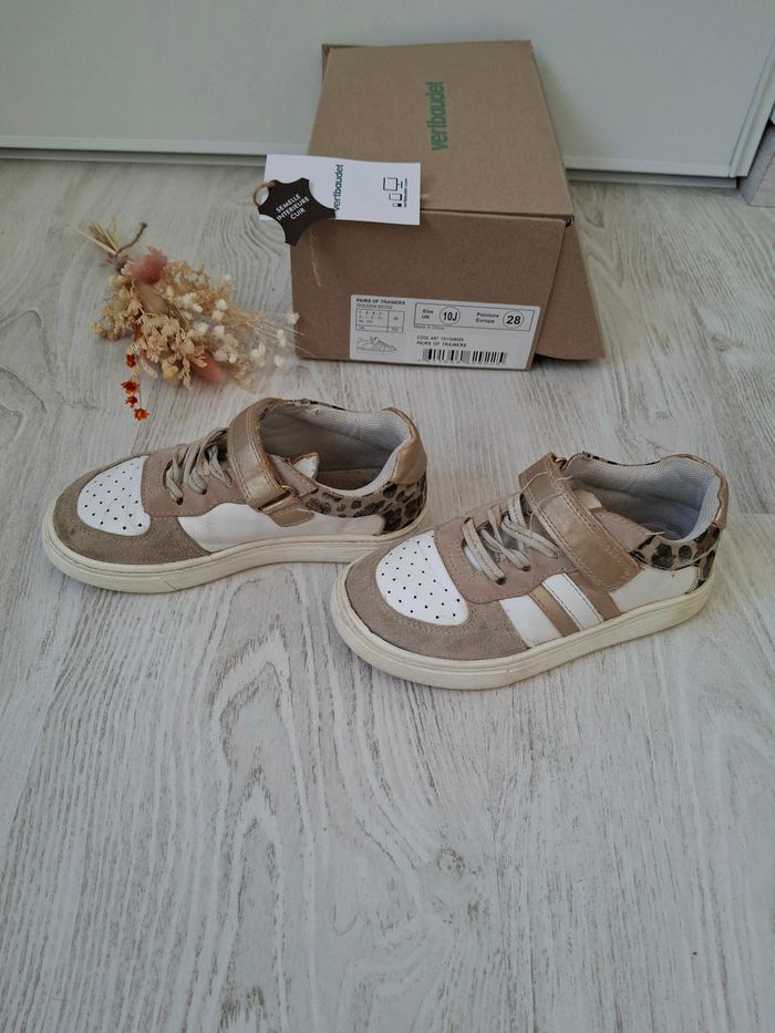 Baskets fille léopard blanc beige doré Vertbaudet Taille 28 - photo numéro 7