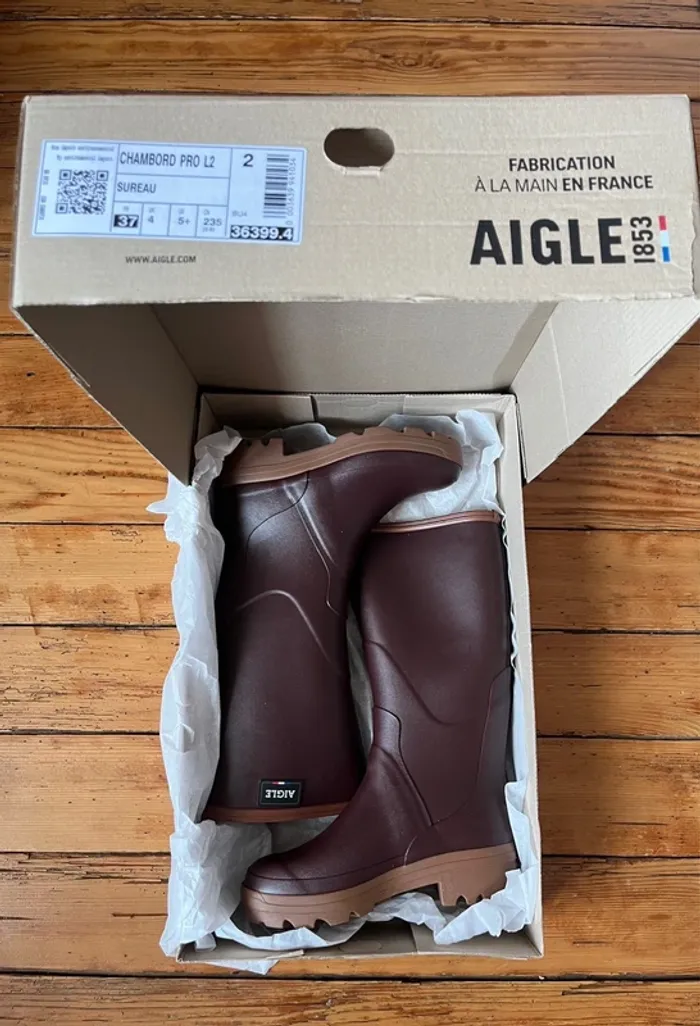 Bottes Aigle Chambord pro L2 marron foncée - photo numéro 2