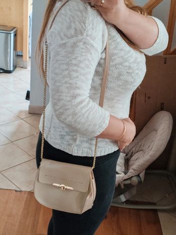 Sac pochette beige