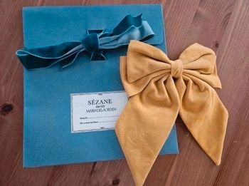 Pince nœud en velours ocre / moutarde Sézane