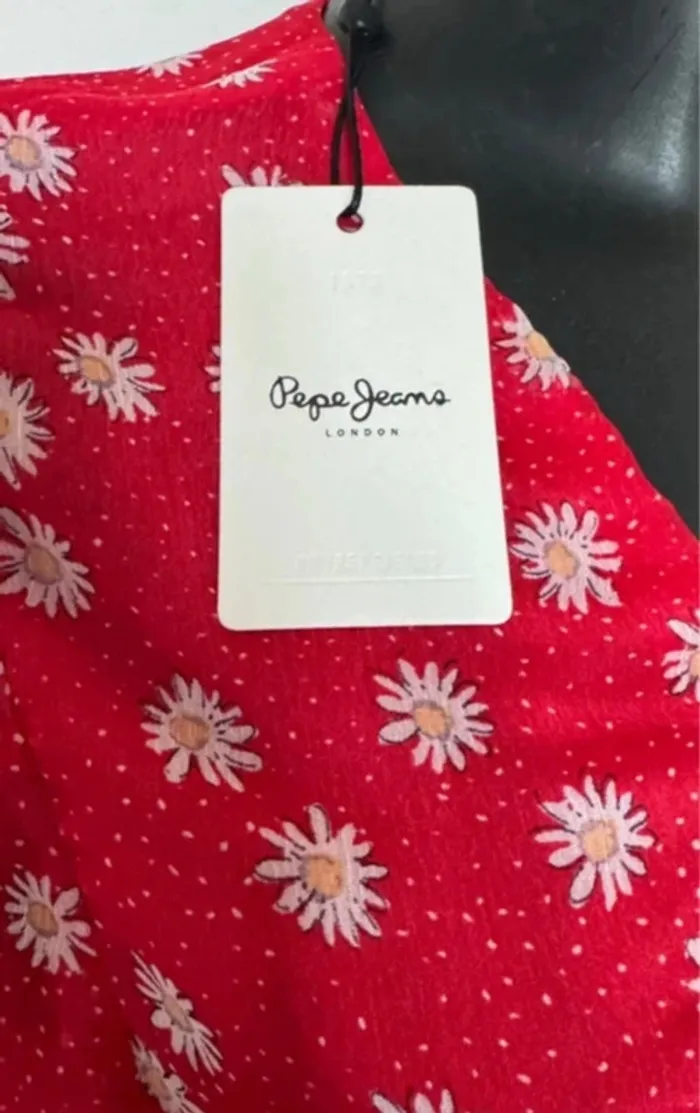 Robe froufrous rouge neuve Pépé Jeans 38 - photo numéro 2