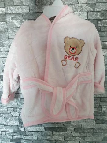 Peignoir à capuche polaire Rose bébé TU