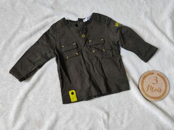 T-shirt à manches longues, 3 mois, kitchoune, kaki 👣