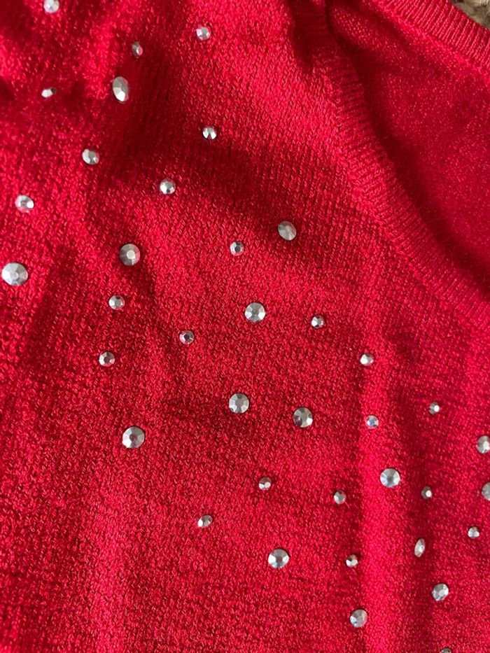 Pull manches courtes 1.2.3. avec strass ronds argent - photo numéro 2