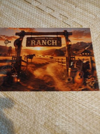 Plaque publicitaire motif ranch neuf