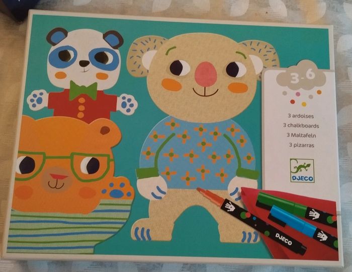 3 ardoises animaux djeco