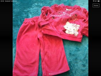 ensemble pantalon sweat 12 mois 1 an tbe  velours rose