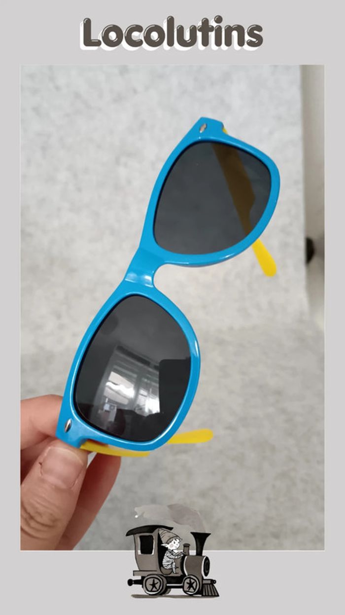 🚂 Lunettes de soleil bleu jaune - photo numéro 2