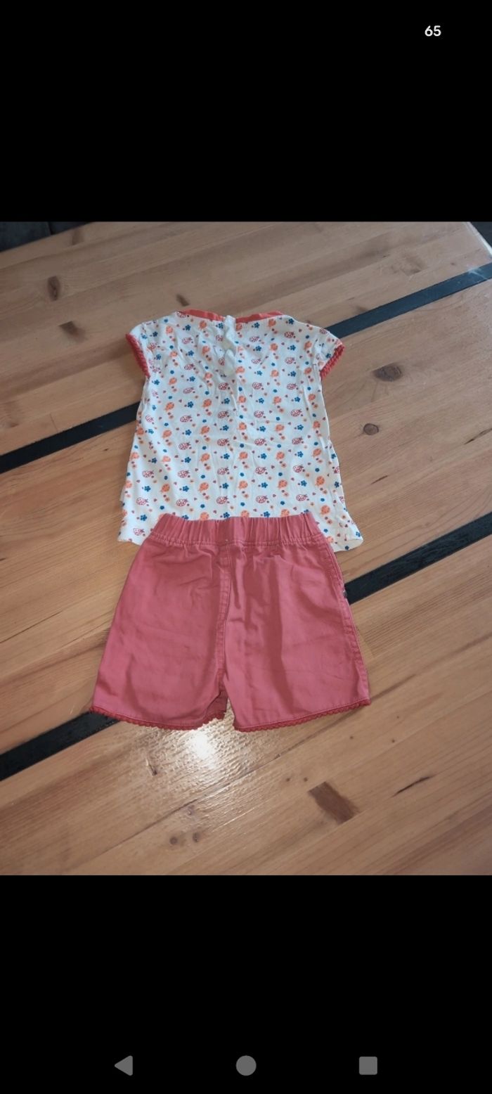 Ensemble tee-shirt/ short fille 36 mois - photo numéro 4