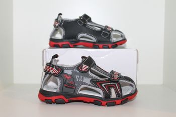 superbe sandales nus pieds noire et rouge 30