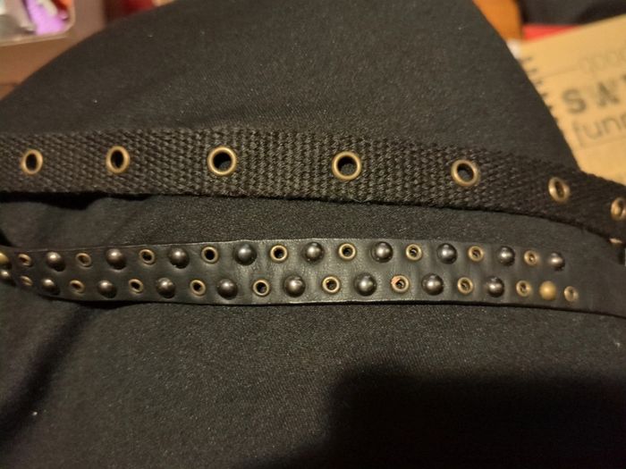 Ceinture double noir laiton rock 100 cm