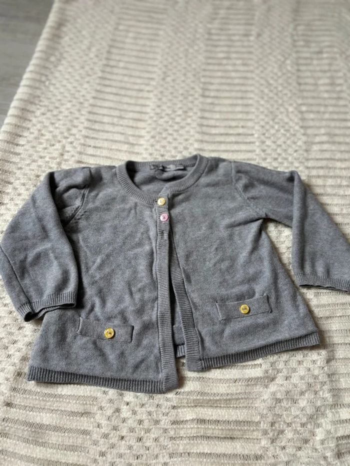 Cardigan fille gris 23 mois