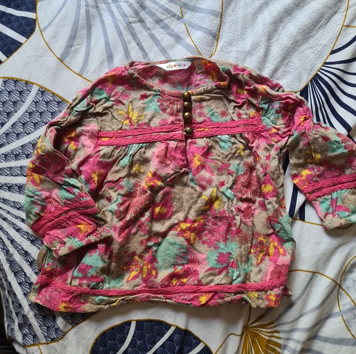 Tunique. Rose, fleurie. Kidkanai. 24 mois