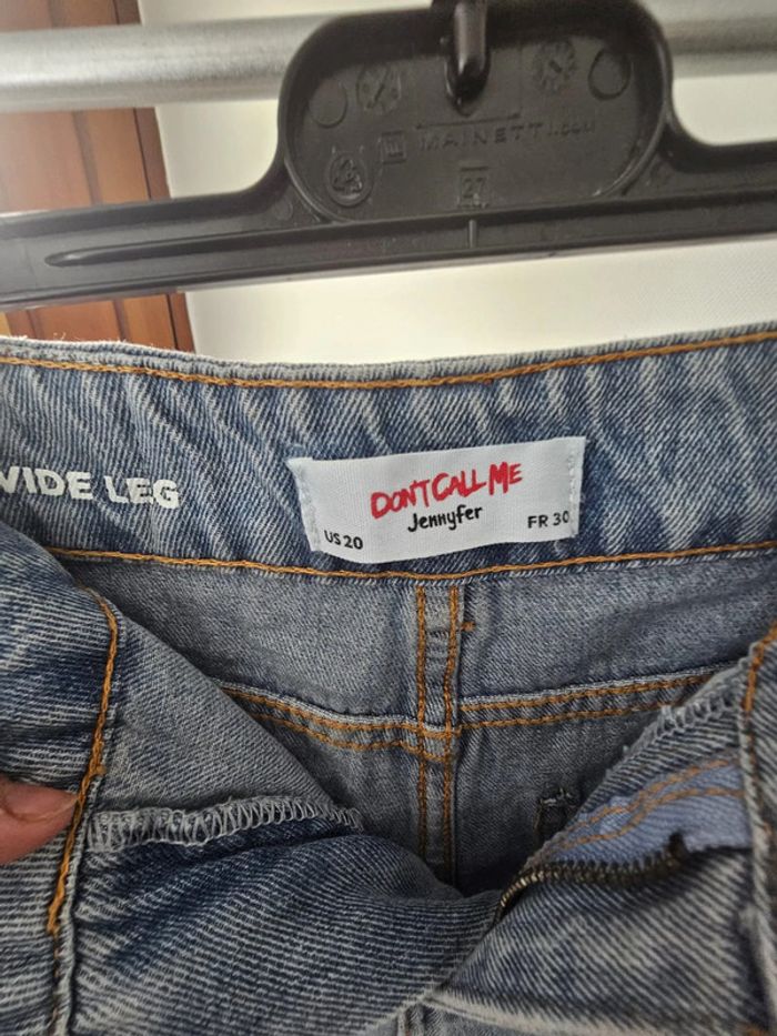 Jeans évasés effet usé délaver troué taille 30 fille femme adolescente - photo numéro 4