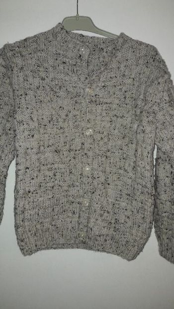 Gilet long laine tricoté