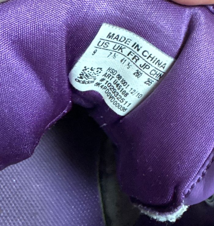 Baskets Adidas montantes rétro – violet & turquoise, style vintage street - photo numéro 9