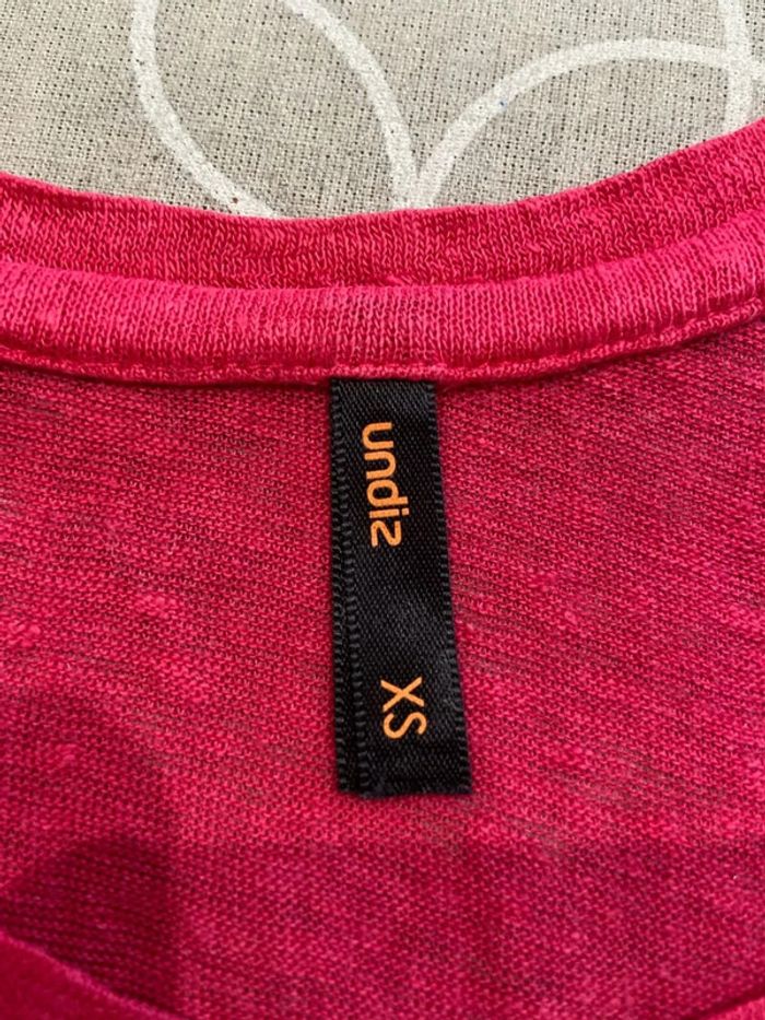 Teeshirt en lin a strass fuchsia undiz - photo numéro 4